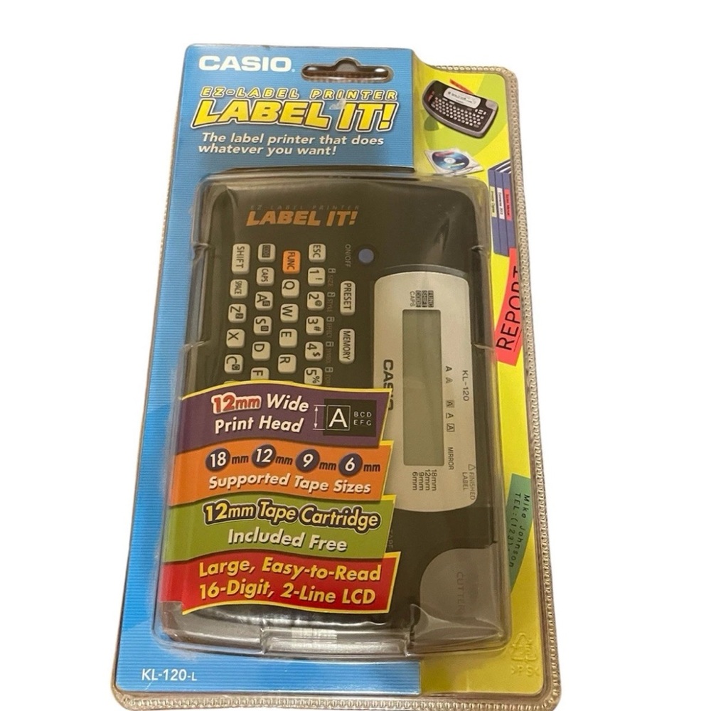 Casio Label It! KL-120L Black and Silver Handheld Label Printer